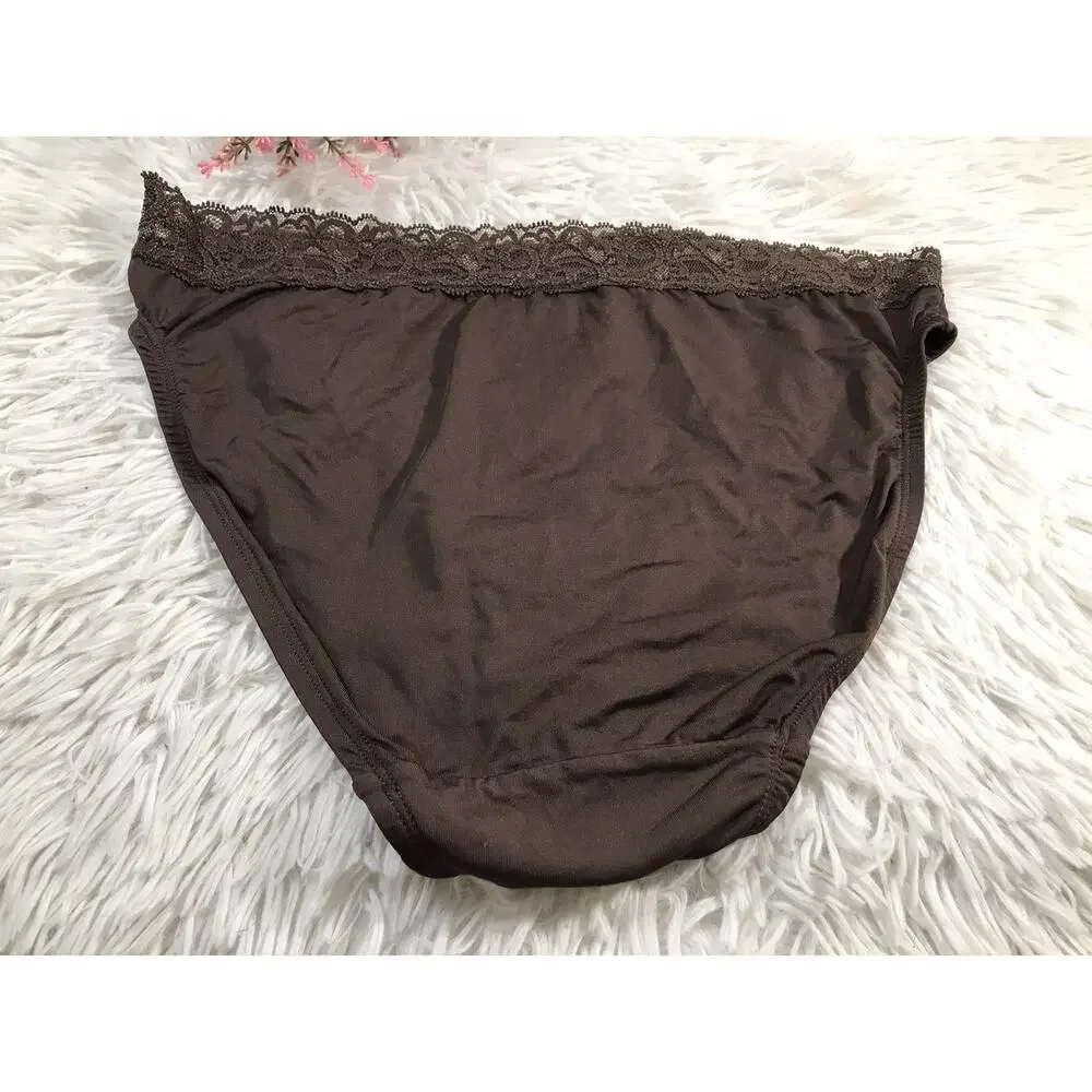 Plus Sz 14/16 Lane Bryant Cacique Cheeky Brief Panty Pink Mocha Brown Microfiber